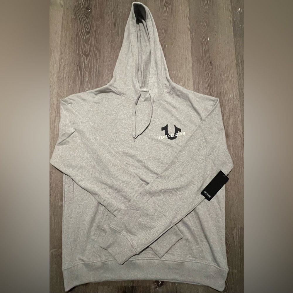 🙏🏾 True Religion 🫡 Heather Grey 🩶 “Slant & Repeat” Hoodie 😎